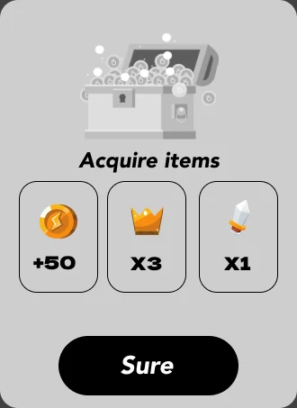 重要奖励：Acquire items 领取