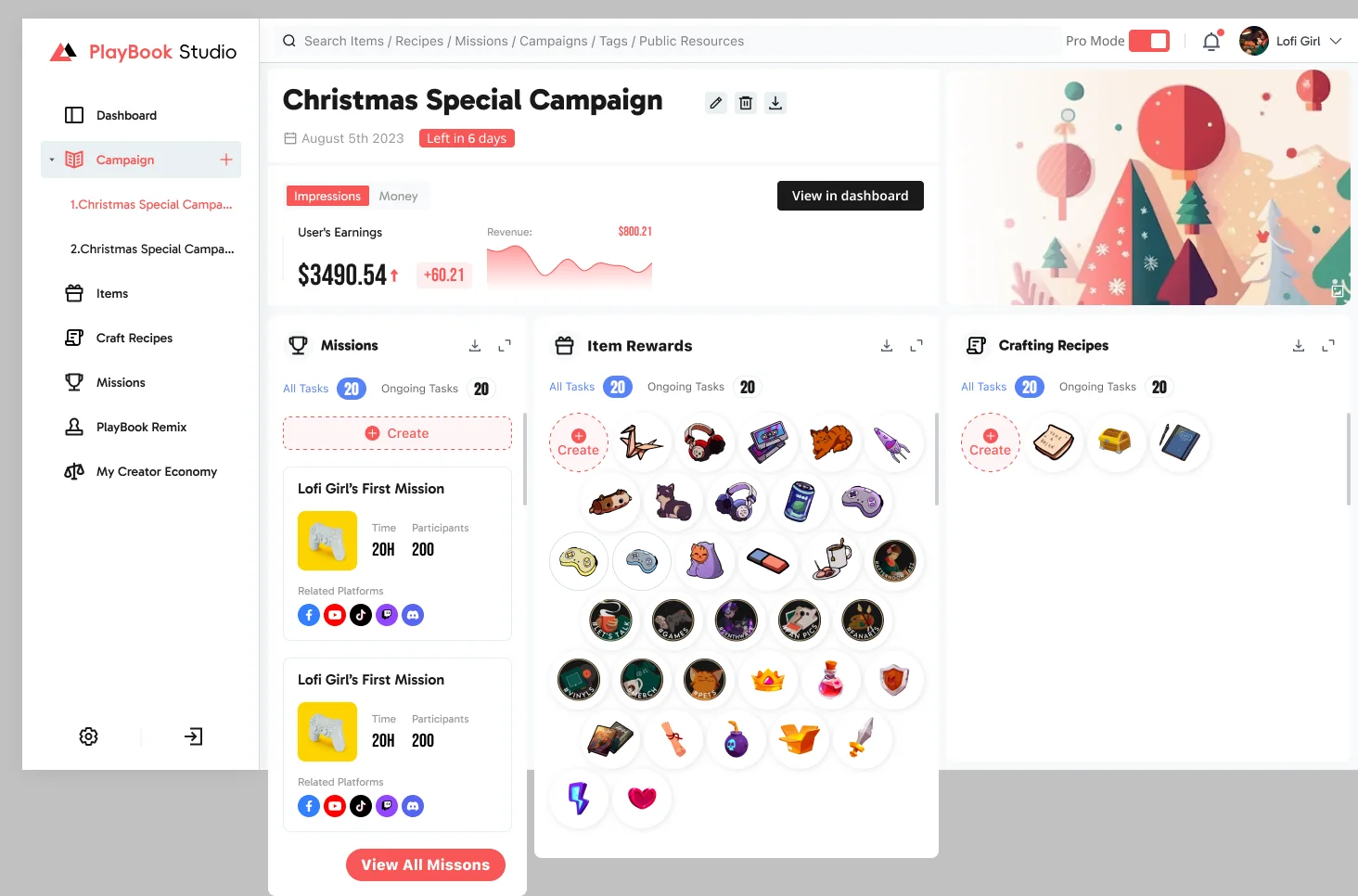 Studio：配置活动、任务、物品与配方（我的 UX/UI）